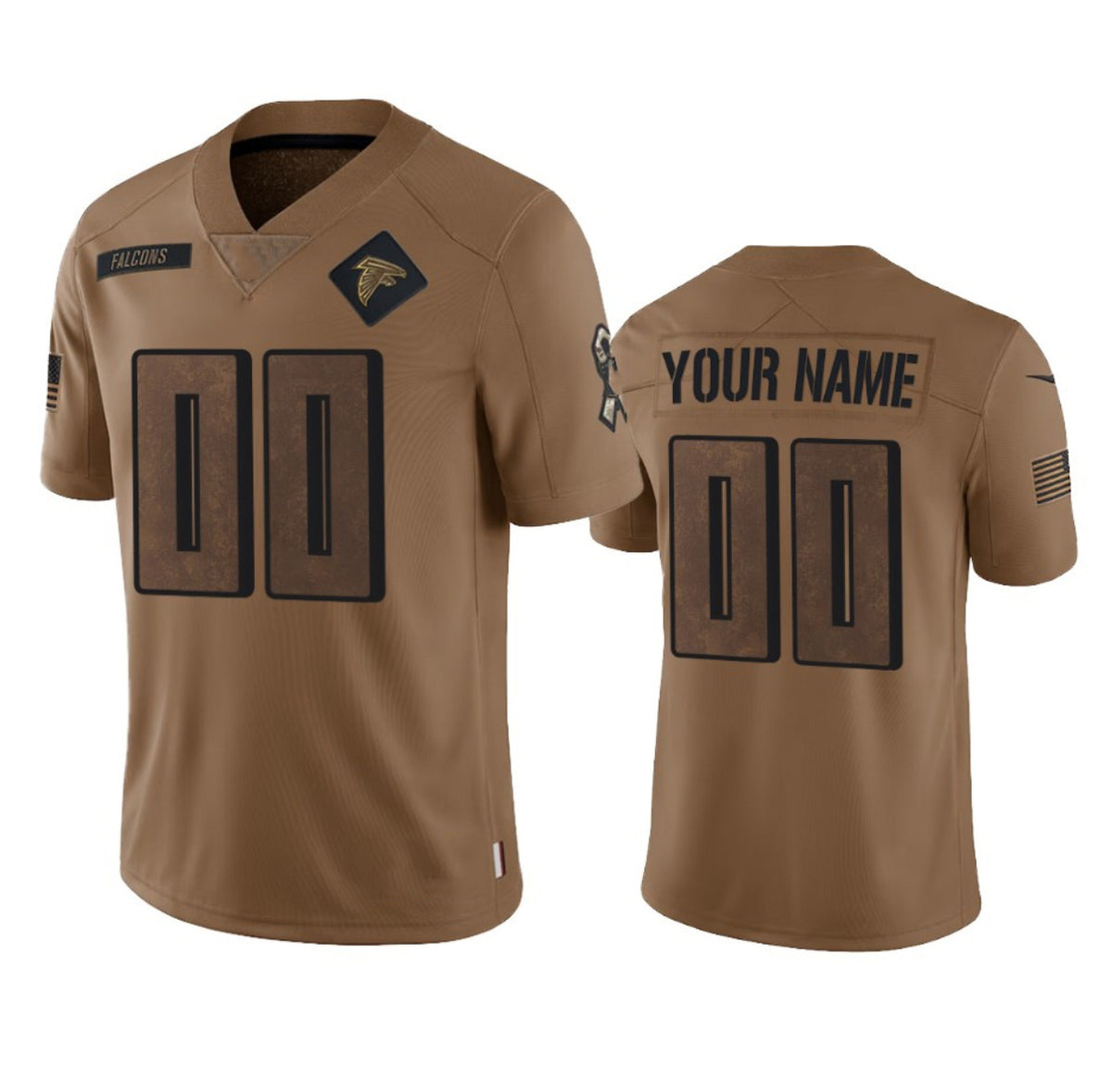 Custom A.Falcons Active Player 2023 Brown HOLBERT Salute To Setvice Limited Stitched Jersey