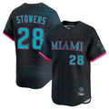 Miami Marlins #28 Kyle Stowers Player Black HOLBERT City Connect Home Limited Stitched Jerseys