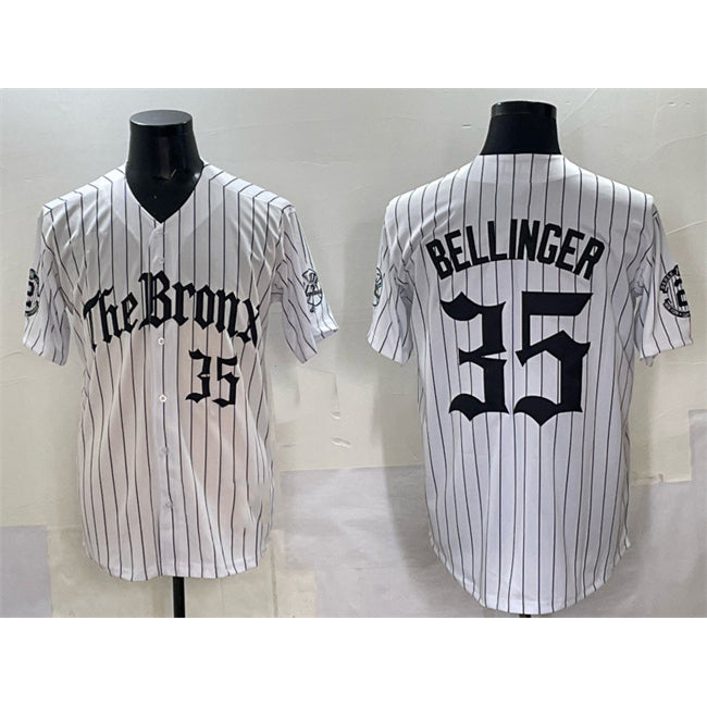 New York Yankees #35 Cody Bellinger White HOLBERT Pinstripe 'Gothic Legacy Edition' Vapor Premier Limited Stitched Jersey