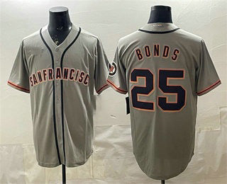 San Francisco Giants #25 Barry Bonds Gray HOLBERT Cool Base Jersey