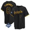Los Angeles Dodgers #8 Enrique Hern¨¢ndez Player Black Gold HOLBERT World Series Meet Limited Home Stitched Jerseys