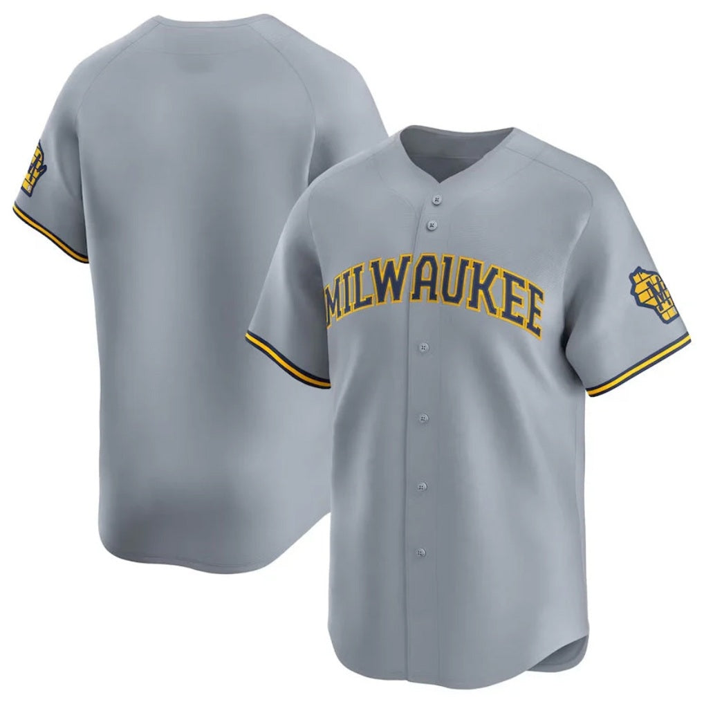 Milwaukee Brewers Blank Player Gray HOLBERT Home Limited Stitched Jerseys