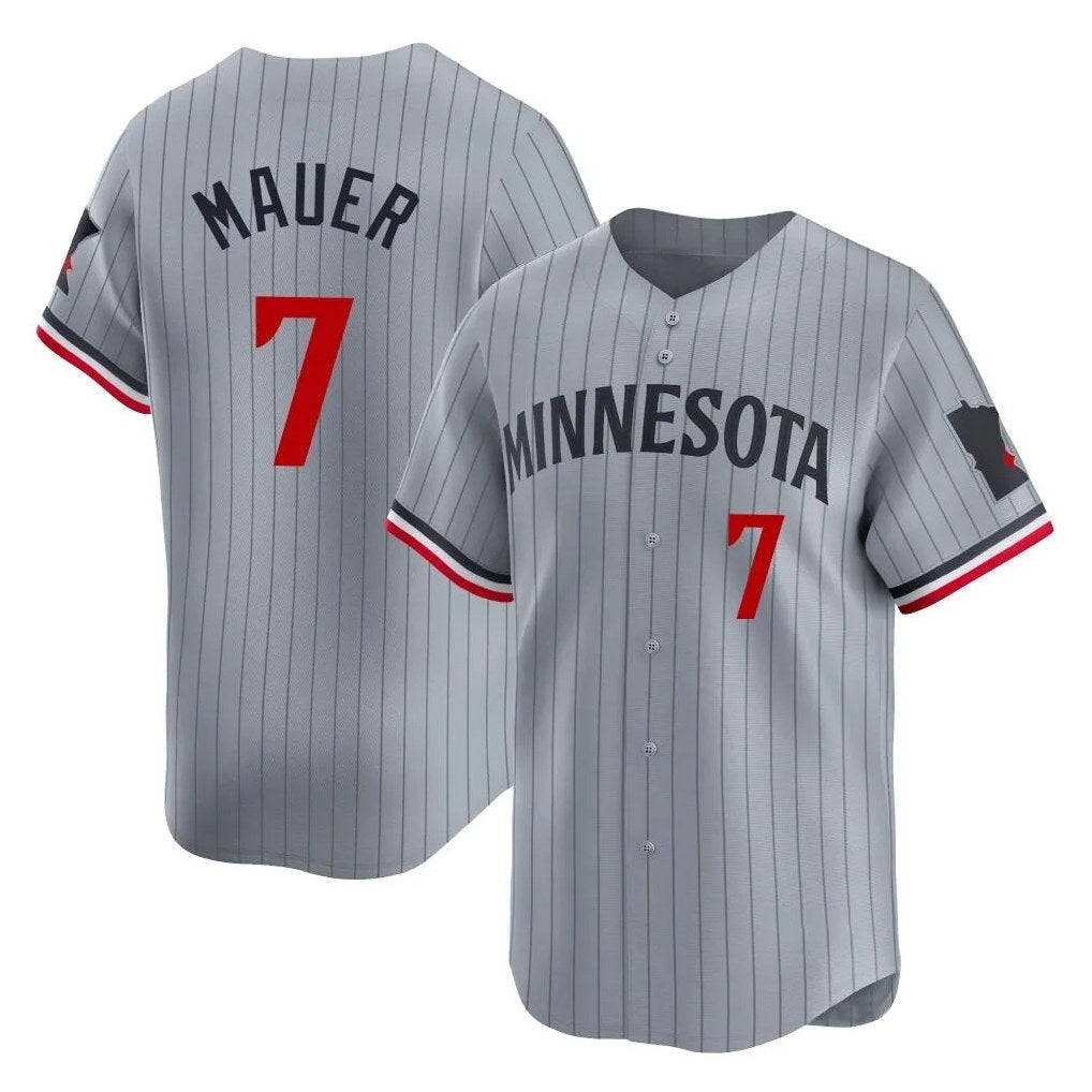 Minnesota Twins #7 Joe Mauer Player Gray HOLBERTHome Limited Stitched Jerseys