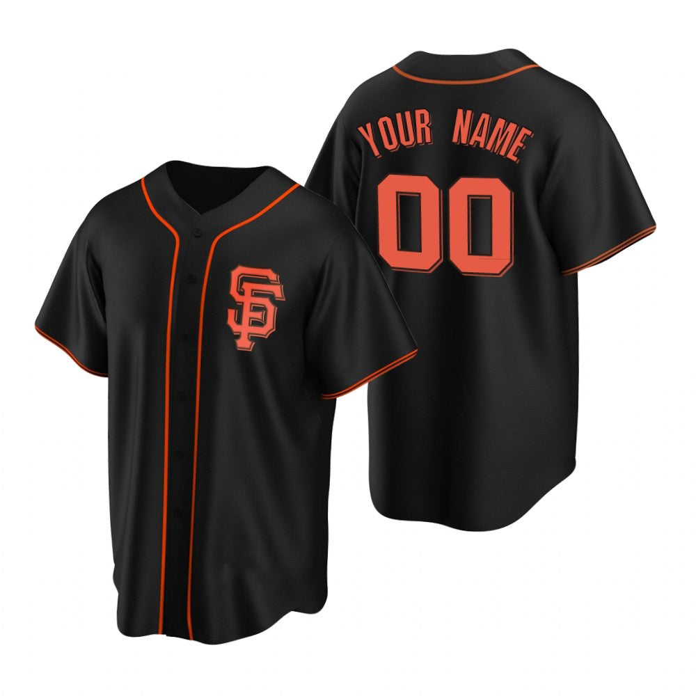 Custom San Francisco Giants Black HOLBERT Stitched Cool Base Jersey