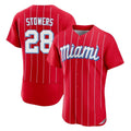 Miami Marlins #28 Kyle Stowers Player Red HOLBERT City Connect Home Limited Elite Stitched Jerseys