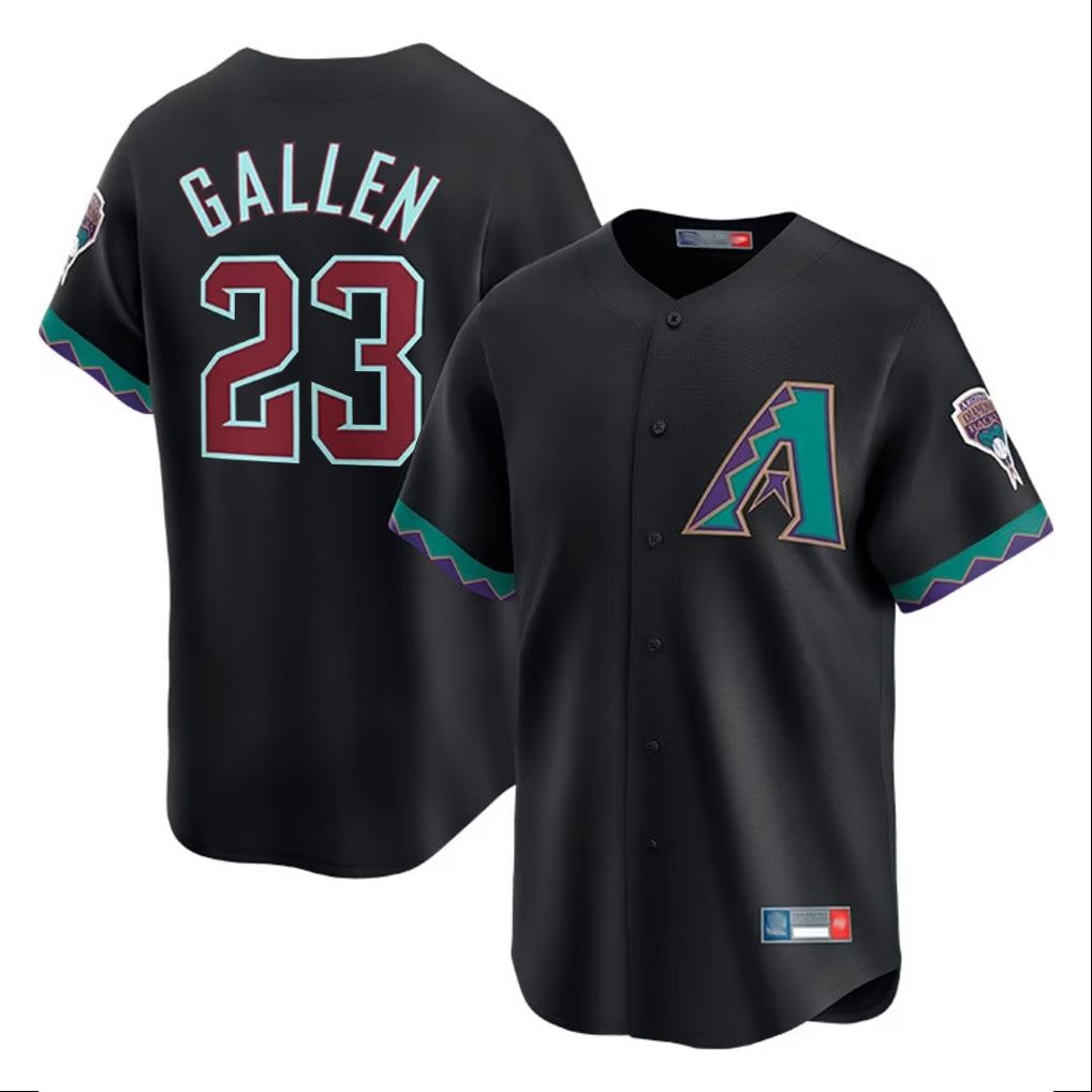 Arizona Diamondbacks #23 Zac Gallen Player Black HOLBERT Fashion Out Home Game Stitched Jerseys