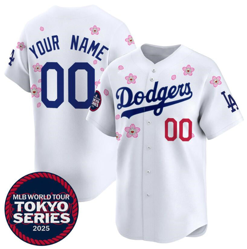 Custom Los Angeles Dodgers Active Player White HOLBERT 2025 Tokyo Series Limited Stitched Jersey