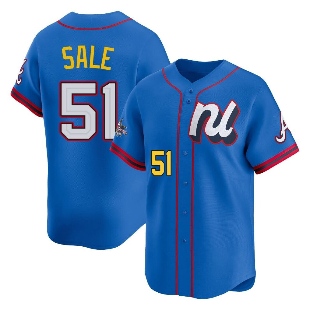 Atlanta Braves #51 Chris Sale Player Royal HOLBERT National League All-Star Edition Game Stitched Jerseys