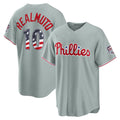Philadelphia Phillies #10 J.T. Realmuto USA 250 Fourth of July Road Stadium Jersey - Gray HOLBERT