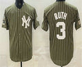 New York Yankees #3 Babe Ruth Olive HOLBERT Pinstripe 2026 Armed Forces Day Salute To Service Jersey