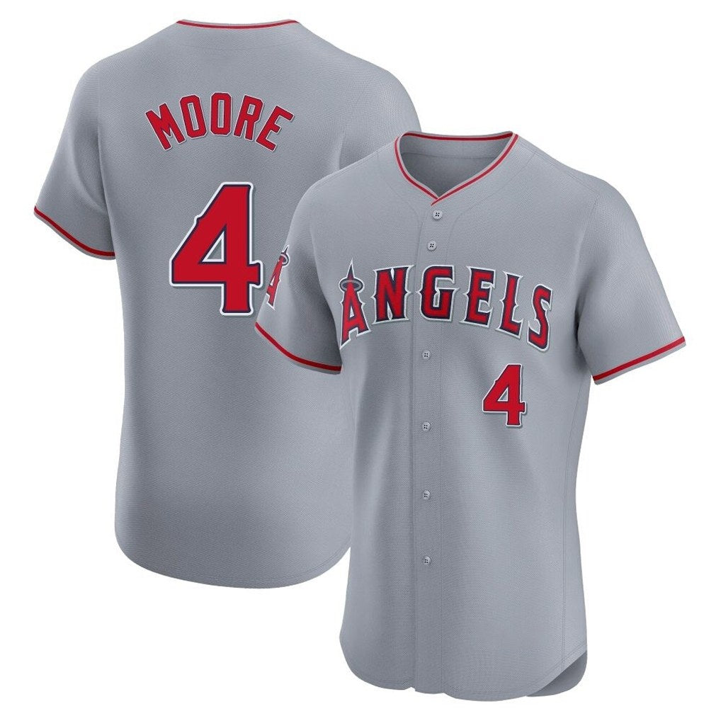 Los Angeles Angels #4 Christian Moore Player Gray HOLBERT Home Limited Elite Stitched Jerseys