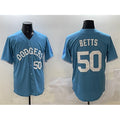 Los Angeles Dodgers #50 Mookie Betts Light Blue HOLBERT Limited Stitched Jersey