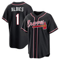 Atlanta Braves #1 Ozzie Albies Player Black HOLBERT Fashion Out Game Stitched Jerseys