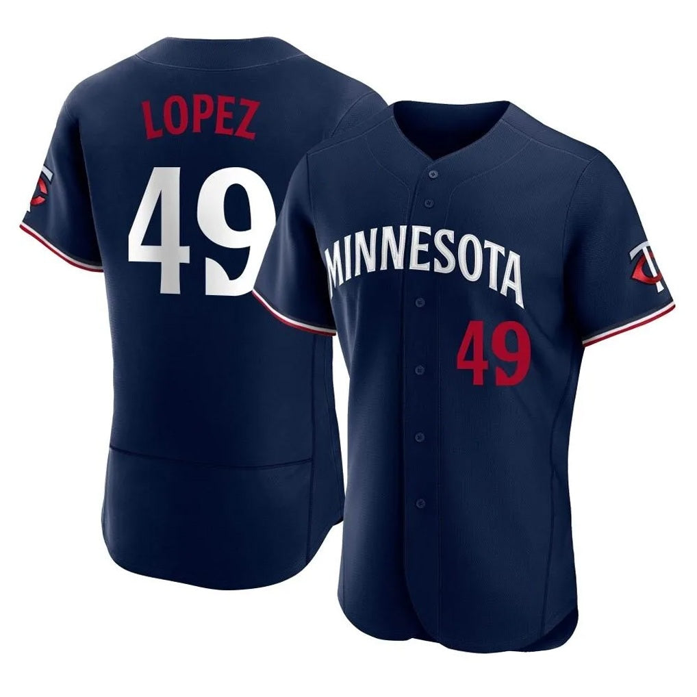 Minnesota Twins #49 Pablo Lopez Player Navy HOLBERTReplica Home Limited Elite Stitched Jerseys