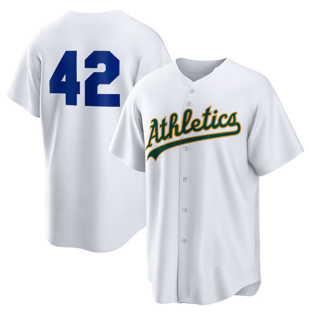 Oakland Athletics #42 Jackie Robinson White HOLBERT Home 2025 Day Replica Jersey