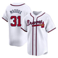 Atlanta Braves #31 Greg Maddux Player White HOLBERT Limited Home Game Stitched Jerseys