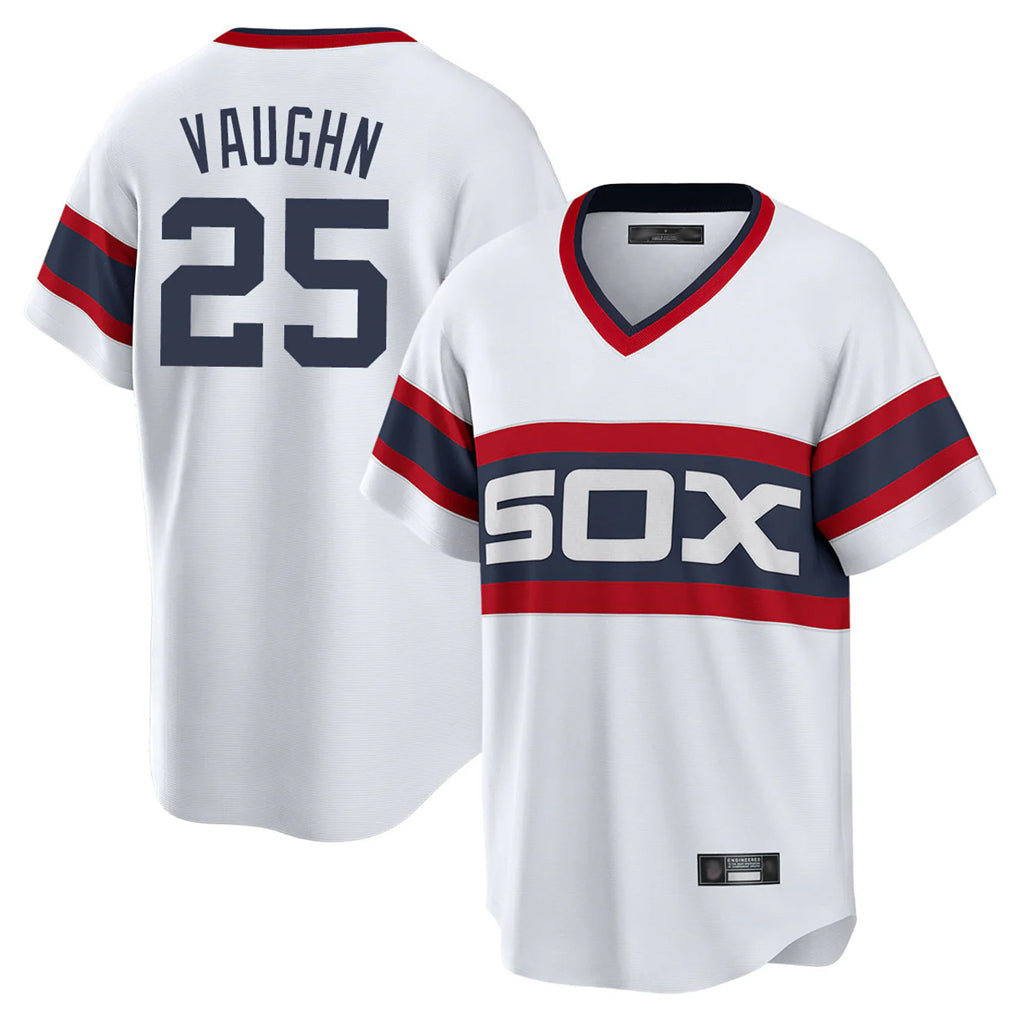 Chicago White Sox #25 Andrew Vaughn Player White HOLBERT T-shirt Home Game Stitched Jerseys