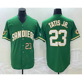 San Diego Padres #23 Fernando Tatis Jr Number Green HOLBERT Cool Base Stitched Jersey