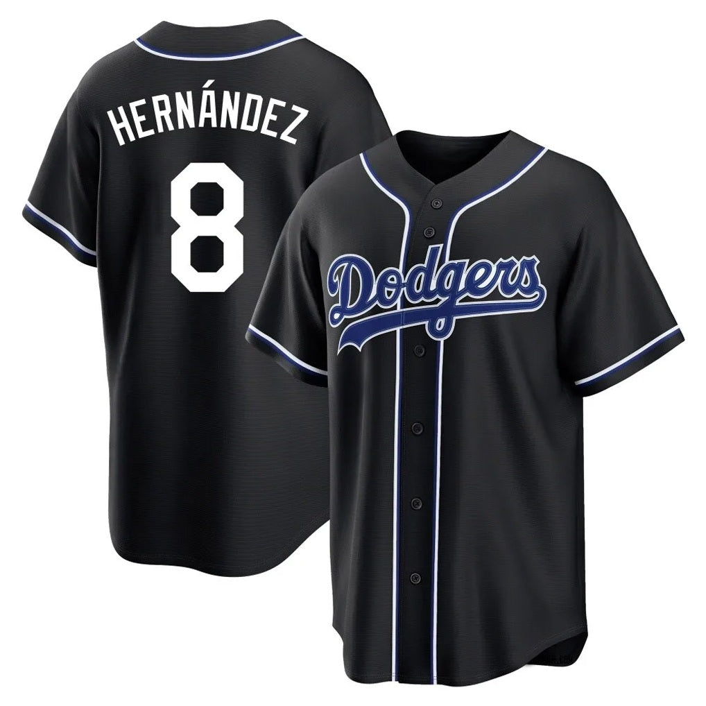 Los Angeles Dodgers #8 Enrique Hern¨¢ndez Player Black HOLBERT Carbon Limited Home Stitched Jerseys