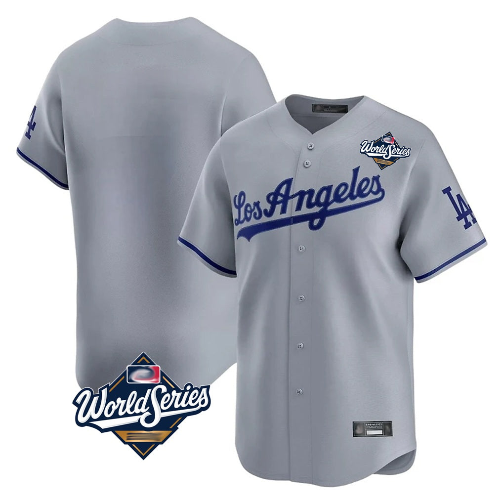 Los Angeles Dodgers Blank Player Gray HOLBERT Limited Game World Series Stitched Jerseys