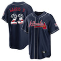 Atlanta Braves #23 Michael Harris II Player Navy HOLBERT USA 250 Fourth Of July Limited Home Game Stitched Jerseys