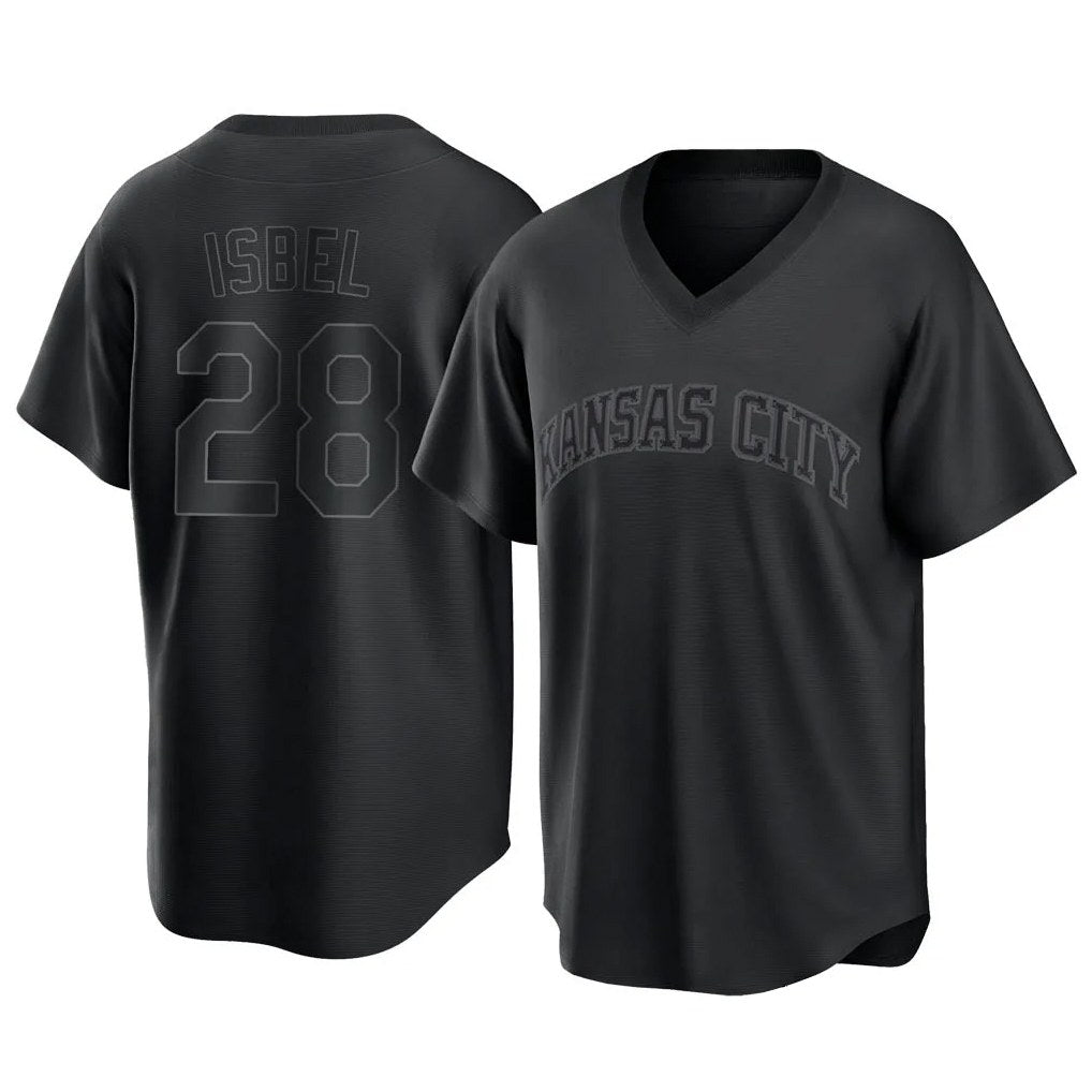 Kansas City Royals #28 Kyle Isbel Player Black HOLBERT Fashion Game Stitched Jerseys