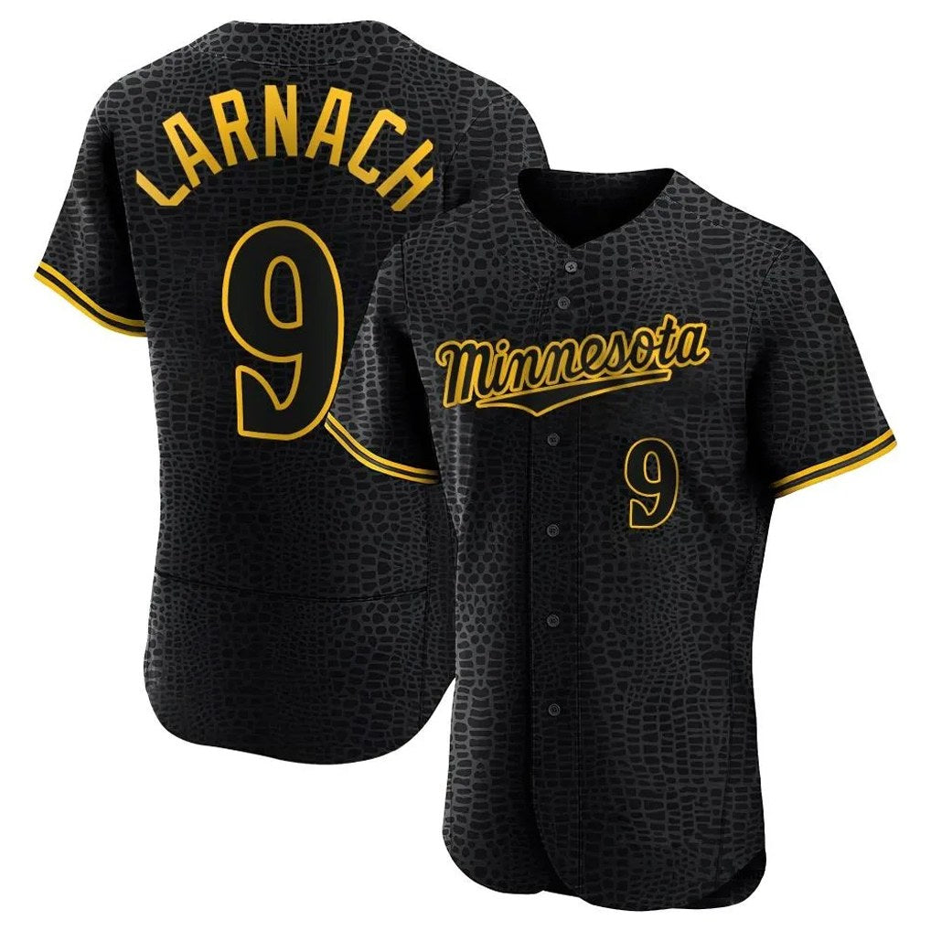 Minnesota Twins #9 Trevor Larnach Player Black HOLBERTSnake Skin City Home Limited Elite Stitched Jerseys