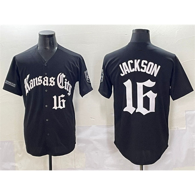 Kansas City Royals #16 Bo Jackson Black HOLBERT 'Gothic Crown Edition' Vapor Premier Limited Stitched Jersey