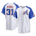 Atlanta Braves #31 Greg Maddux Player White HOLBERT City Connect Home Game Stitched Jerseys