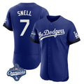Los Angeles Dodgers #7 Blake Snell Player Royal HOLBERT City Connect Elite World Series Meet Home Stitched Jerseys