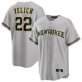 Milwaukee Brewers #22 Christian Yelich Player Gray HOLBERT Home Game Stitched Jerseys