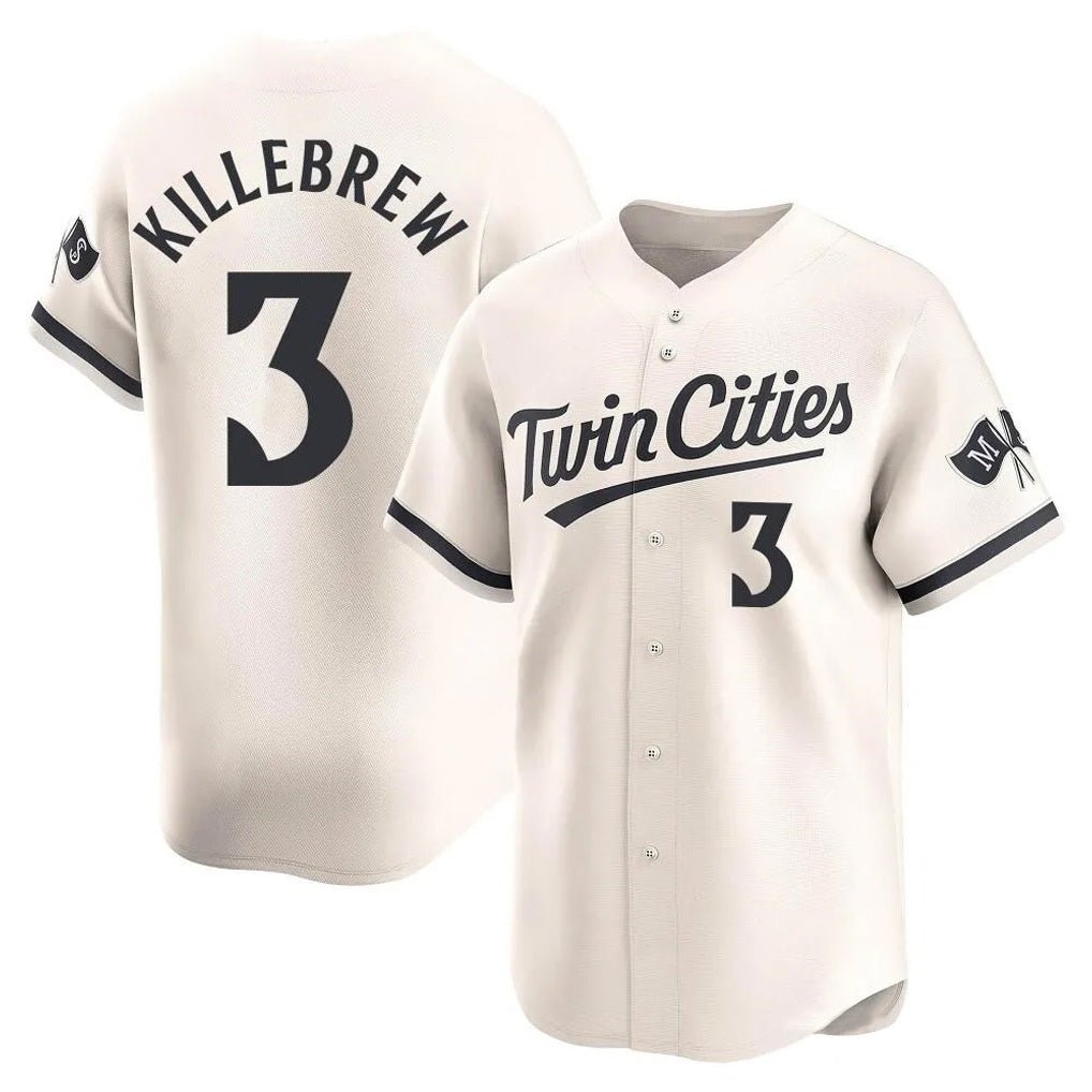 Minnesota Twins #3 Harmon Killebrew Player Cream HOLBERTHome Limited Stitched Jerseys