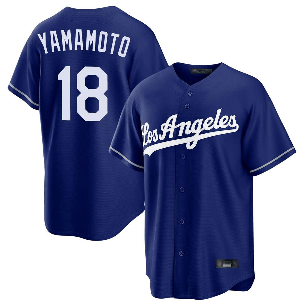 Los Angeles Dodgers #18 Yoshinobu Yamamoto Player Royal HOLBERT Game Stitched Jerseys