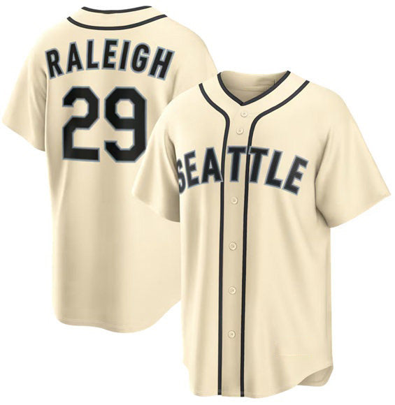 Seattle Mariners #29 Cal Raleigh Cream HOLBERT Alternate Stitched Jersey
