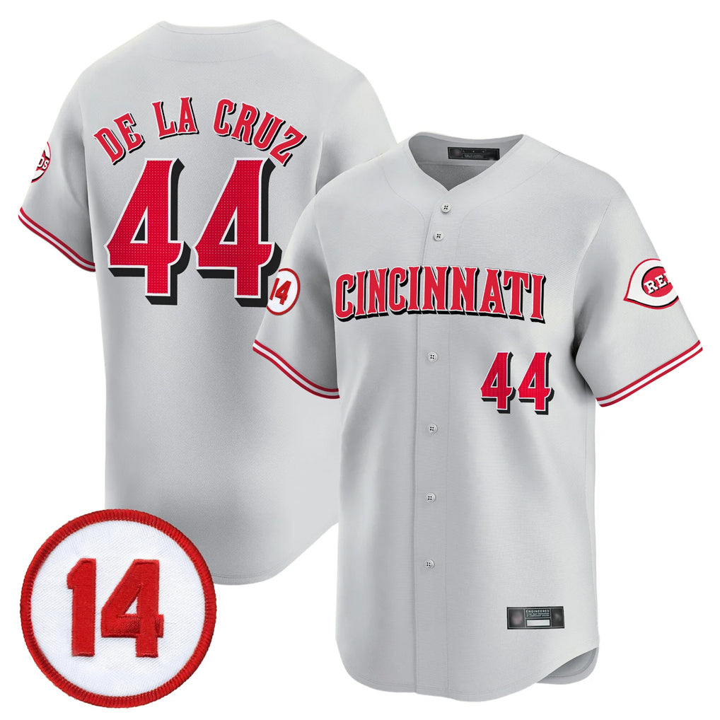 Cincinnati Reds #44 Elly De La Cruz Player Gray HOLBERT Vapor Premier Limited Home Stitched Jerseys