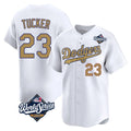 Los Angeles Dodgers #23 Kyle Tucker Player White Gold HOLBERT World Series Collection Limited Home Stitched Jerseys