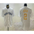 New York Yankees #2 Derek Jeter White HOLBERT Pinstripe Name Fashion Cool Base Jersey