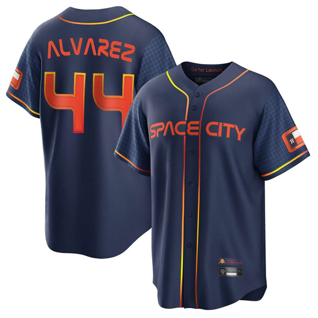 Houston Astros #44 Yordan Alvarez Player Navy HOLBERT City Connect Home Game Stitched Jerseys