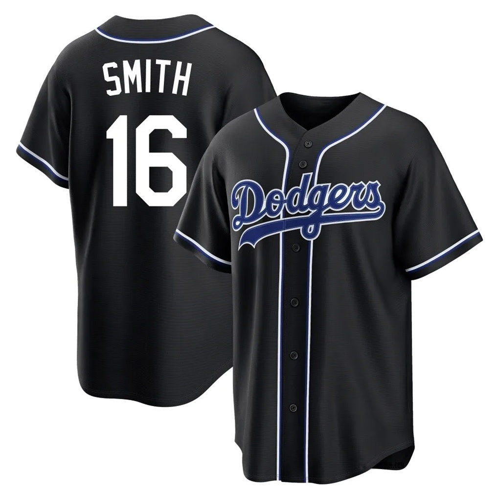 Los Angeles Dodgers #16 Will Smith Player Black HOLBERT Carbon Limited Home Stitched Jerseys