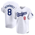 Los Angeles Dodgers #8 Enrique Hern¨¢ndez Player White HOLBERT Limited Home Stitched Jerseys