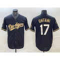 Los Angeles Dodgers #17 Shohei Ohtani Black Gold HOLBERT Stitched Cool Base Jerseys