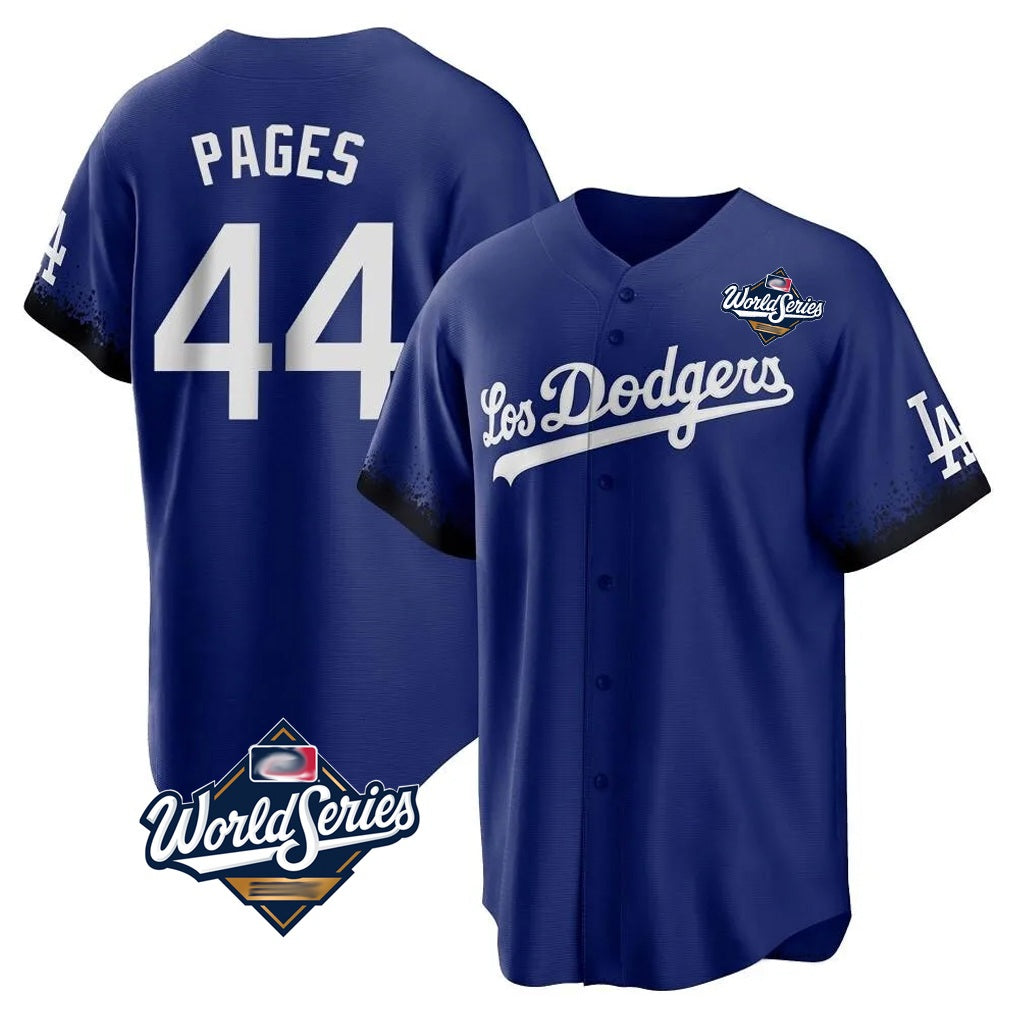 Los Angeles Dodgers #44 Andy Pages Player Royal HOLBERT World Series City Connect Home Game Stitched Jerseys