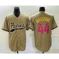 San Diego Padres #44 Joe Musgrove Tan HOLBERT Pinstripe 2023 City Connect Cool Base Stitched Jersey