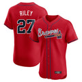 Atlanta Braves #27 Austin Riley Player Red HOLBERT Limited Elite Home Game Stitched Jerseys