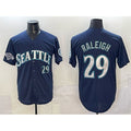 Seattle Mariners #29 Cal Raleigh Navy HOLBERT With 2025 AL West Division Champions Patch Limited Stitched jersey
