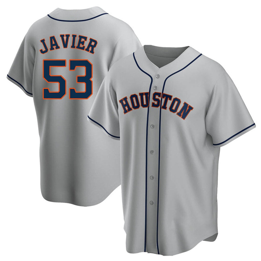 Houston Astros #53 Cristian Javier Player Gray HOLBERT Home Game Stitched Jerseys