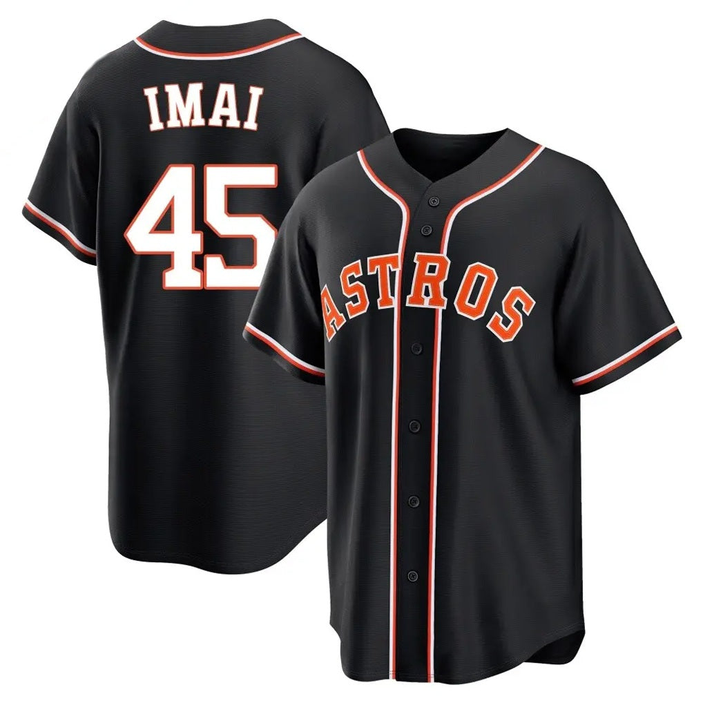 Houston Astros #45 Tatsuya Imai Player Black HOLBERT Fashion Out Home Game Stitched Jerseys