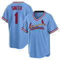 St. Louis Cardinals #1 Ozzie Smith Light Blue HOLBERT Road Cooperstown Collection Player Jersey
