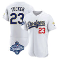 Los Angeles Dodgers #23 Kyle Tucker Player Gold White HOLBERT World Series Meet 2026 Collection Stadium Limited Elite Stitched Jerseys