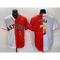Houston Astros #3 Jeremy Pena Number White Orange HOLBERT Split Stitched Jersey 2